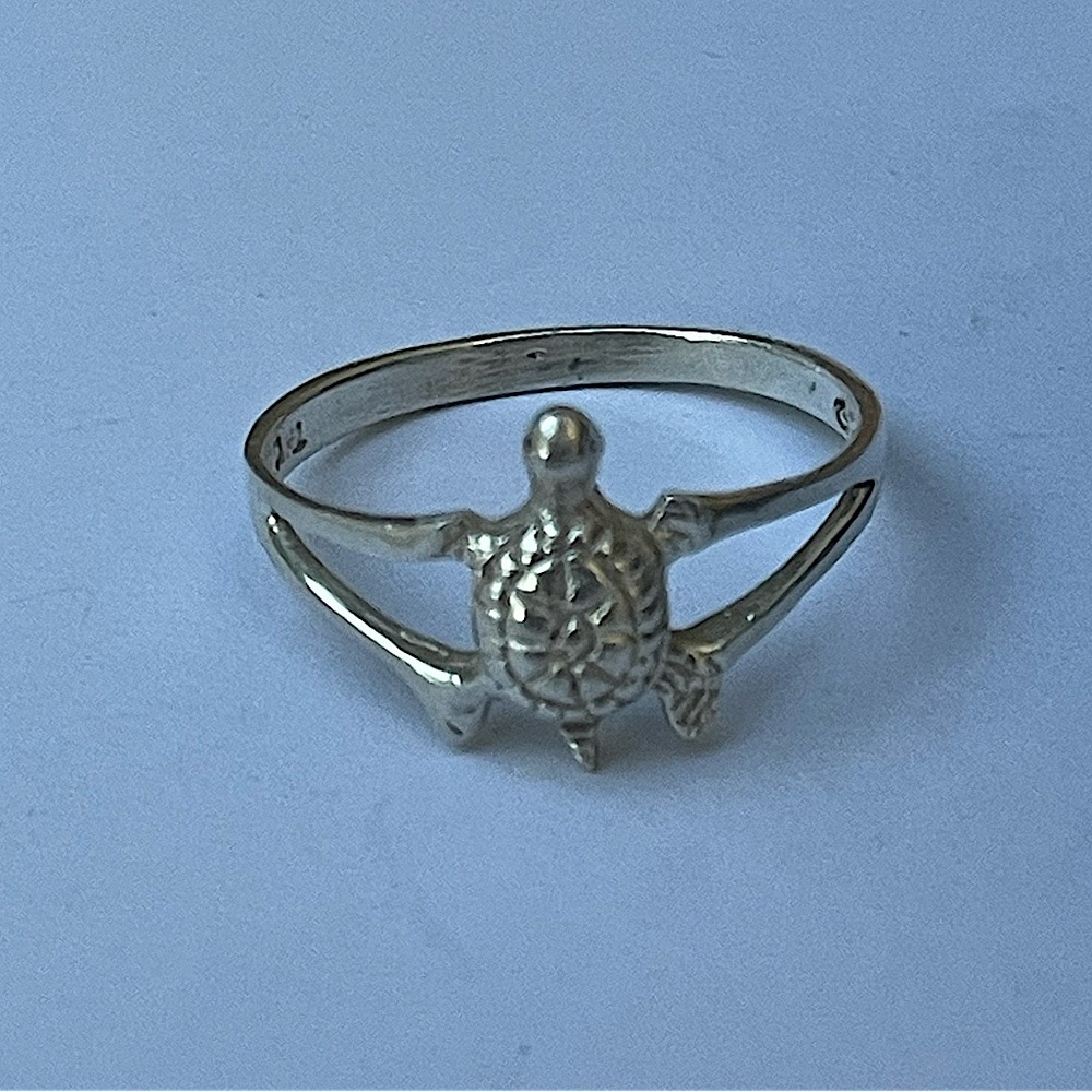 Sterling Silver Turtle Ring Size 7